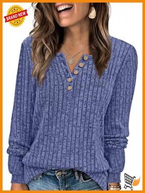 Trendy Long Sleeve Button Front Tunic Sweater